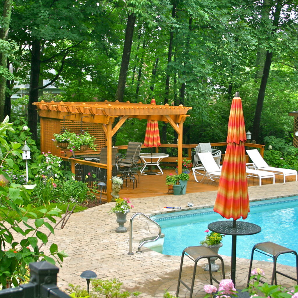custom pergola - pool